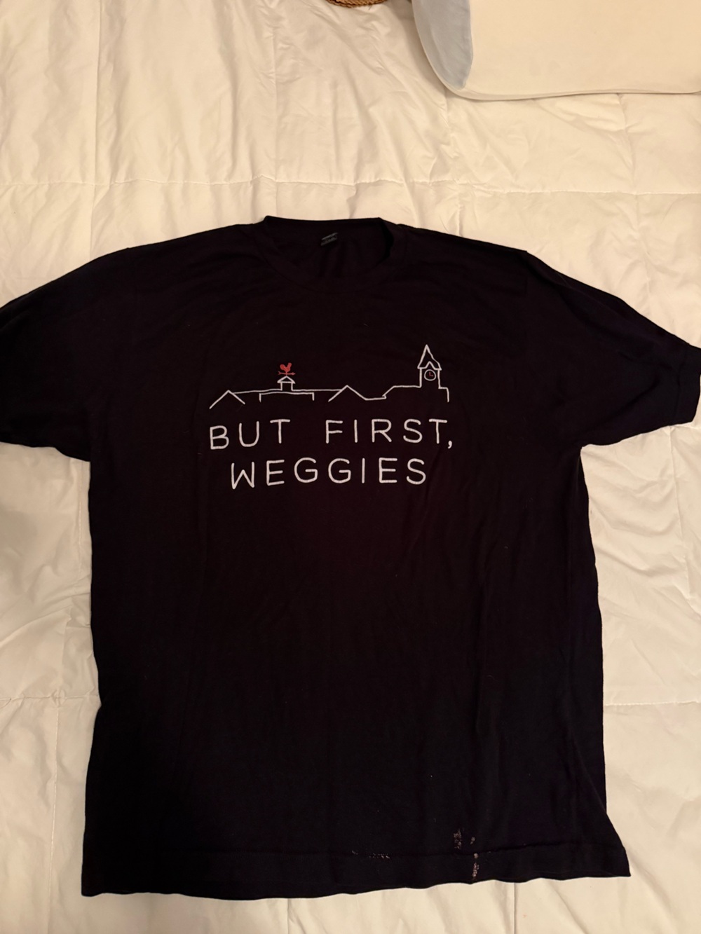 Black Graphic Tee - But First, Weggies